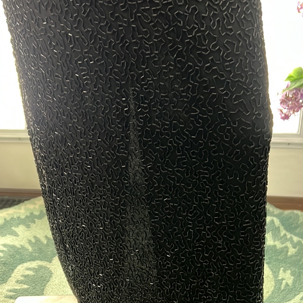 Mac Duggal Beaded Sleeveless Halter Neck Sheath Gown - Picture 8 of 16
